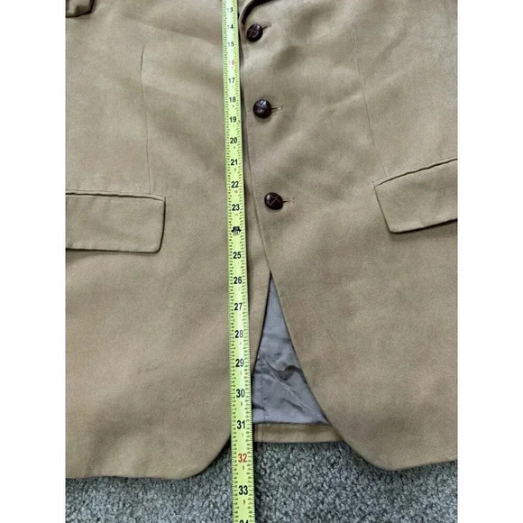 CHAPS RALPH LAUREN Mens Tan Sport Coat SUEDE Jacket Microfiber Blazer 40R Canada - Picture 11 of 11